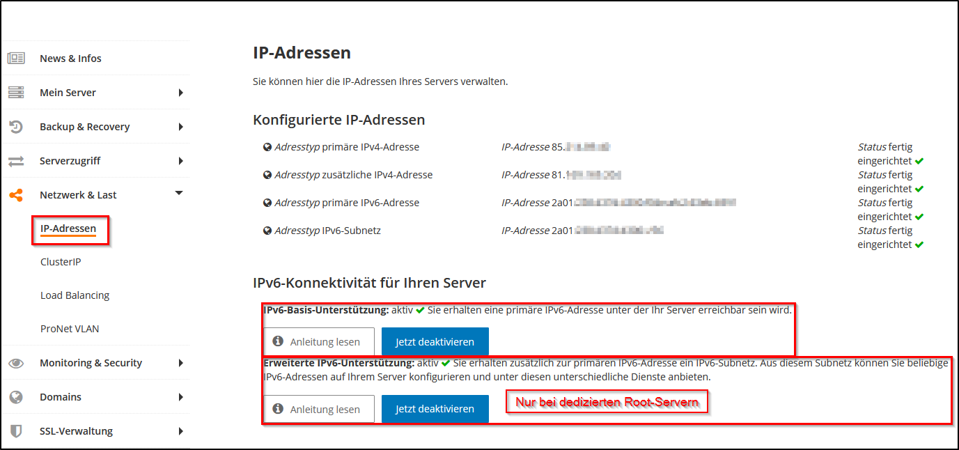 IPv6-Aktivierung IPv6-Aktivierung