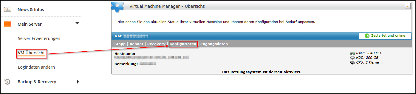 V-Server Windows Konfigurieren V-Server Windows Konfigurieren