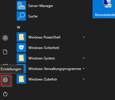Windows Server Einstellungen Windows Server Einstellungen