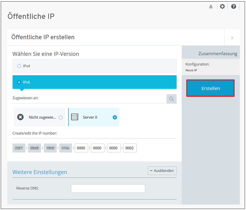 IPAdresse beim Root Server bearbeiten STRATO