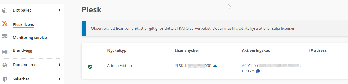 Plesk-License Plesk-License