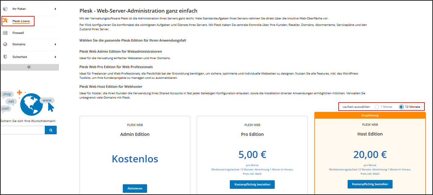 Plesk bestellen Plesk bestellen