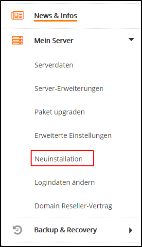 Neuinstallation Neuinstallation