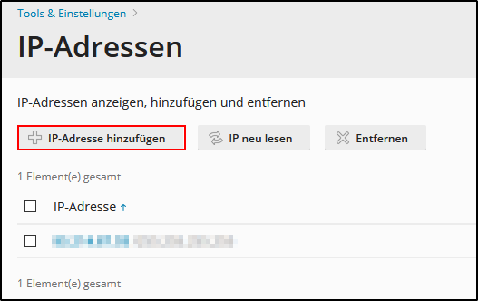 Plesk: IP-Adresse hinzufügen Plesk: IP-Adresse hinzufügen