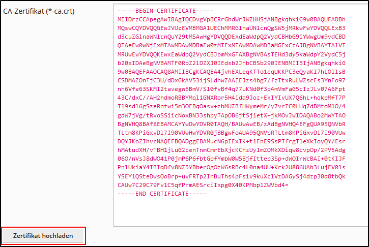 Plesk - Zertifikat einfügen Plesk - Zertifikat einfügen