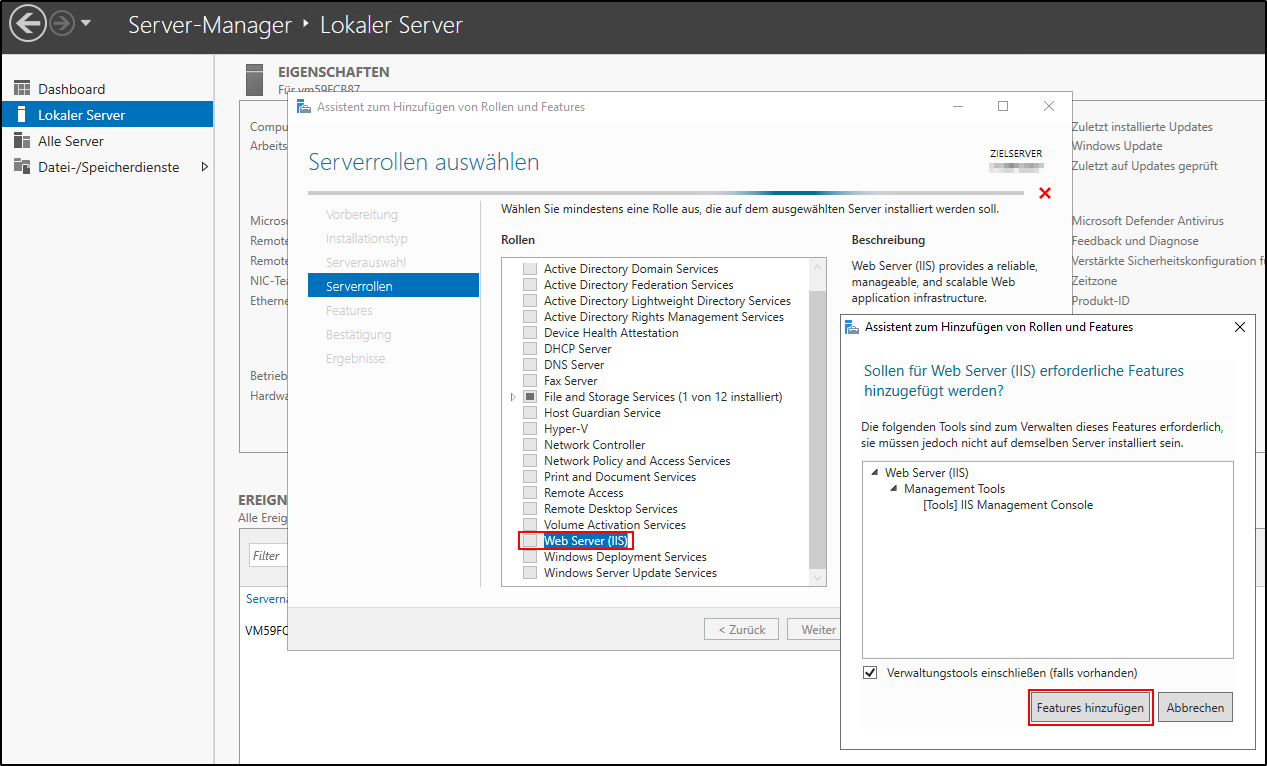 Windows - WebServer Rolle hinzufügen Windows - WebServer Rolle hinzufügen