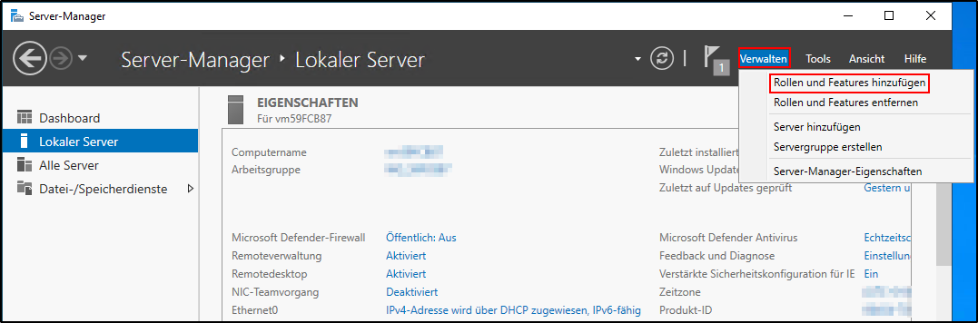Windows - Rolle hinzufügen Windows - Rolle hinzufügen