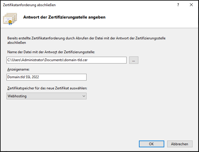 Windows - Zertifikat hochladen Windows - Zertifikat hochladen