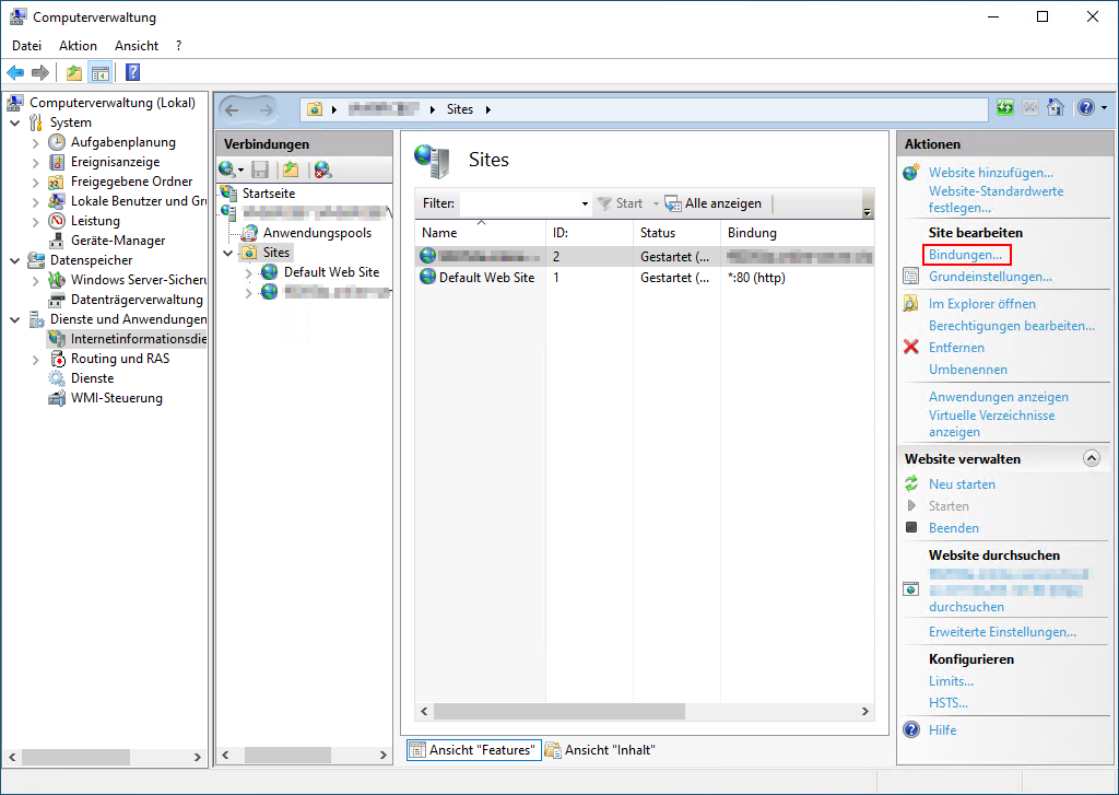 Windows - SSL zuweisen Windows - SSL zuweisen