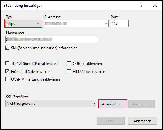 Windows - SSL binden Windows - SSL binden