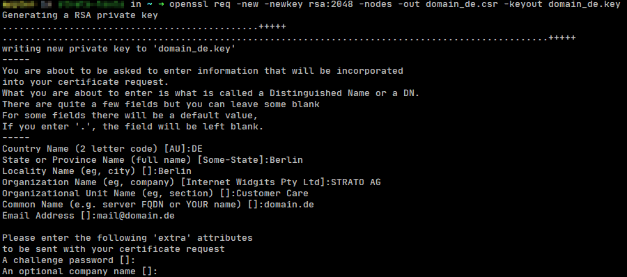 Linux - CSR erstellen Linux - CSR erstellen