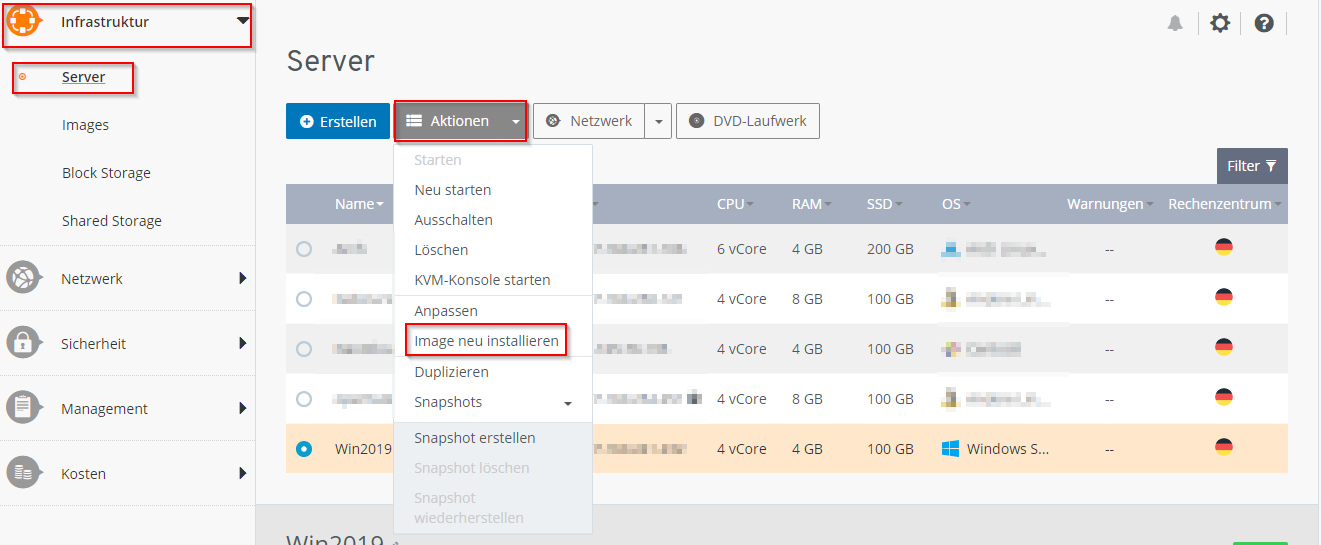 Image neu installieren Image neu installieren