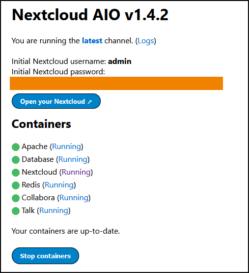 Nextcloud ist bereit Nextcloud ist bereit