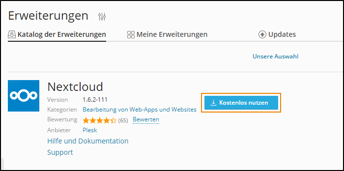 Next Cloud in Plesk nutzen Next Cloud in Plesk nutzen