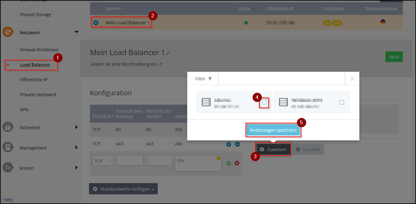 Load Balancer zuweisen Load Balancer zuweisen