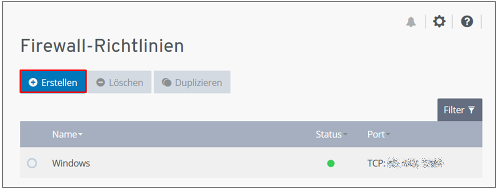 Netzwerk-Firewall im Root Server einstellen | STRATO