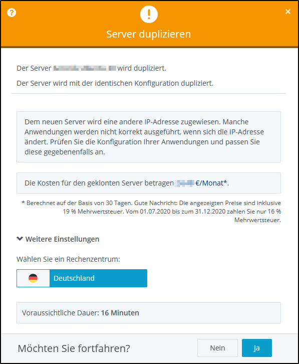 Duplizieren-Einstellungen Duplizieren-Einstellungen