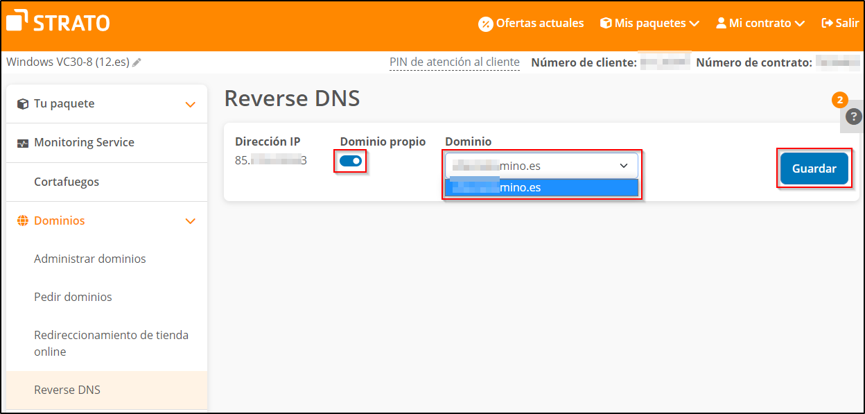 Configuracion DNS inverso Configuracion DNS inverso