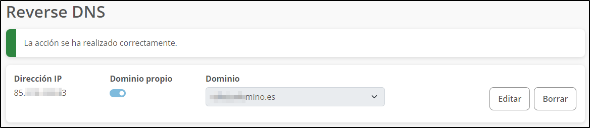 DNS inverso creado DNS inverso creado