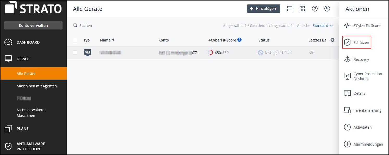 Gerät schützen Gerät schützen