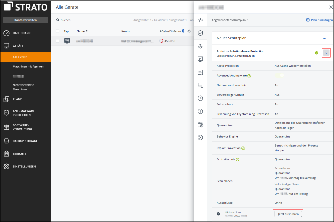 Scan durchführen Scen durchführen