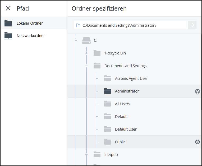 Pfad zur Wiederherstellung auswählen Pfad zur Wiederherstellung auswählen