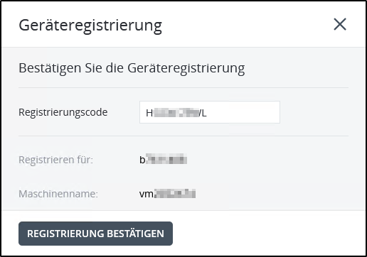 Registrierung abschließen Registrierung abschließen