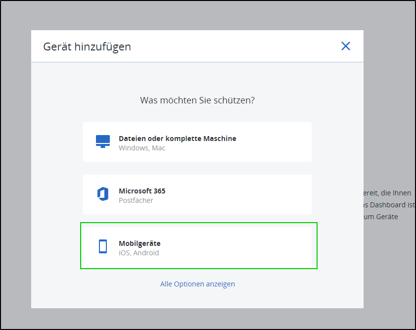 Android-Agent - Gerät hinzufügen Android-Agent - Gerät hinzufügen