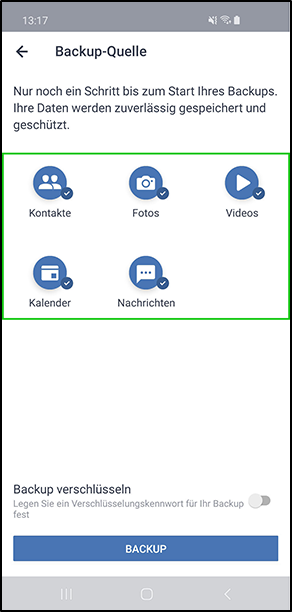 Adroid-Agent - Daten auswählen Adroid-Agent - Daten auswählen