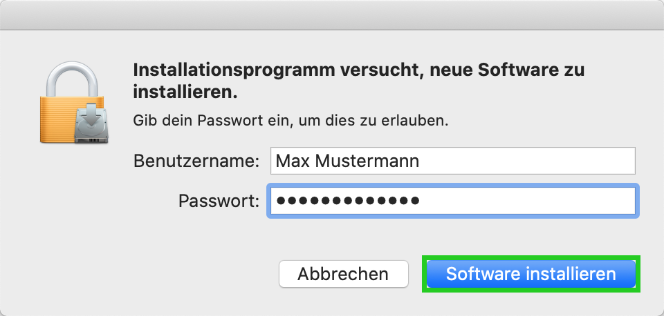 Mac-Install - Admin-Konto Mac-Install - Admin-Konto