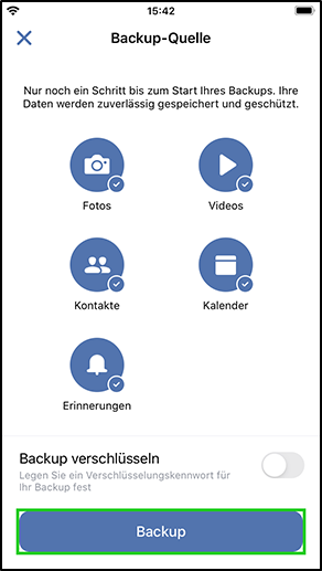 iOS-Agent - Erstes Backuo iOS-Agent - Erstes Backuo