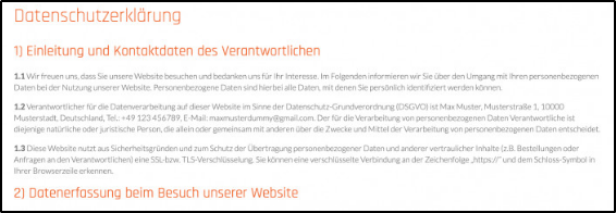 Widget Datenschutz Widget Datenschutz