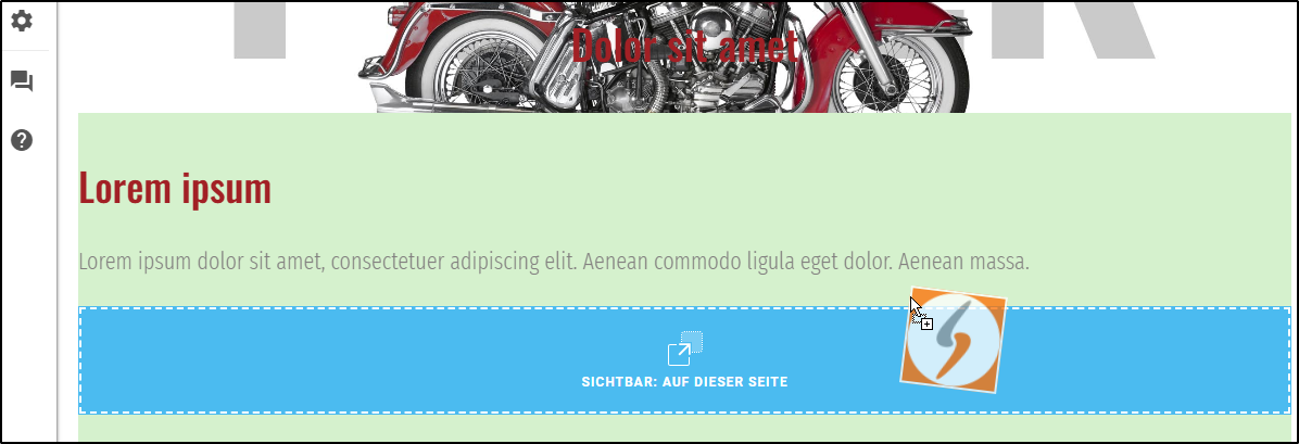 Widget platzieren Widget platzieren
