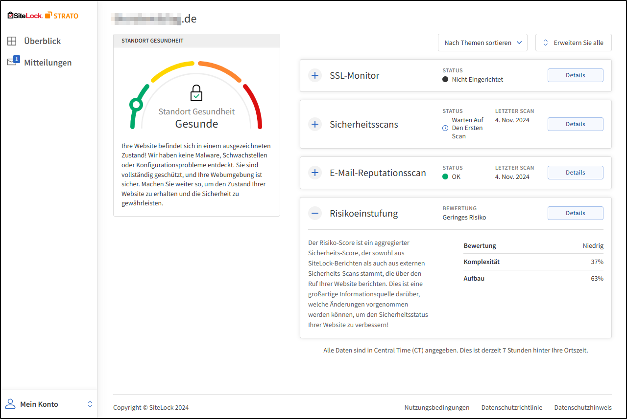 Sitelock Dashboard Einstufung Sitelock Dashboard Einstufung