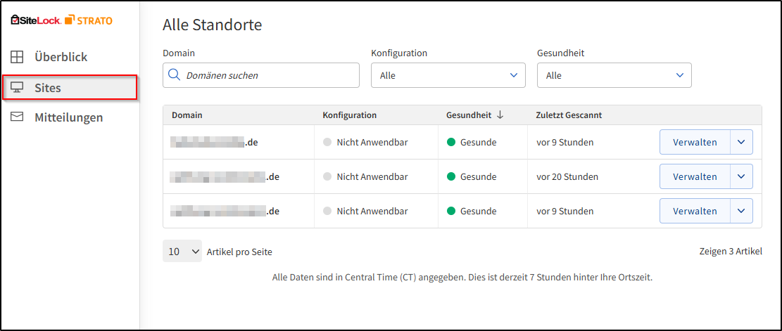 Sitelock Dashboard Seiten Sitelock Dashboard Seiten