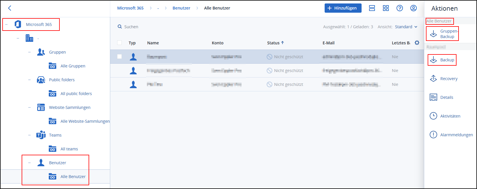 Backup Plan anlegen Backup Plan anlegen