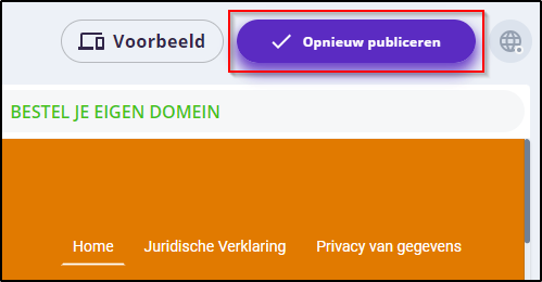 Website-editor publiceren Website-editor publiceren