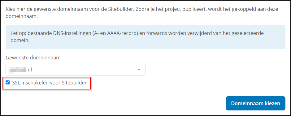 Sitebuilder Domeinnaam SSL Sitebuilder Domeinnaam SSL