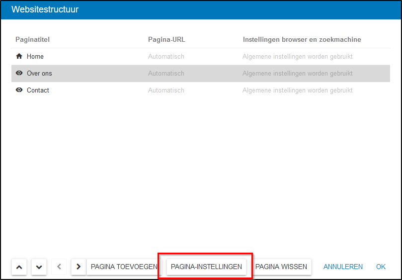 pagina-instellingen pagina-instellingen