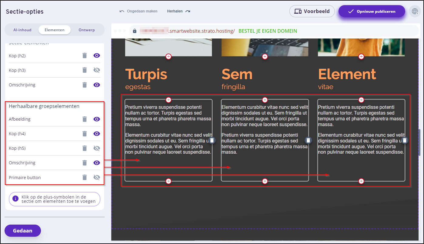 Inhoud - Groeps elementen Inhoud - Groeps elementen