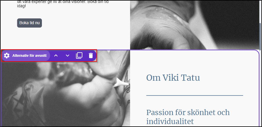 Innehall - hantera avsnitt Innehall - hantera avsnitt