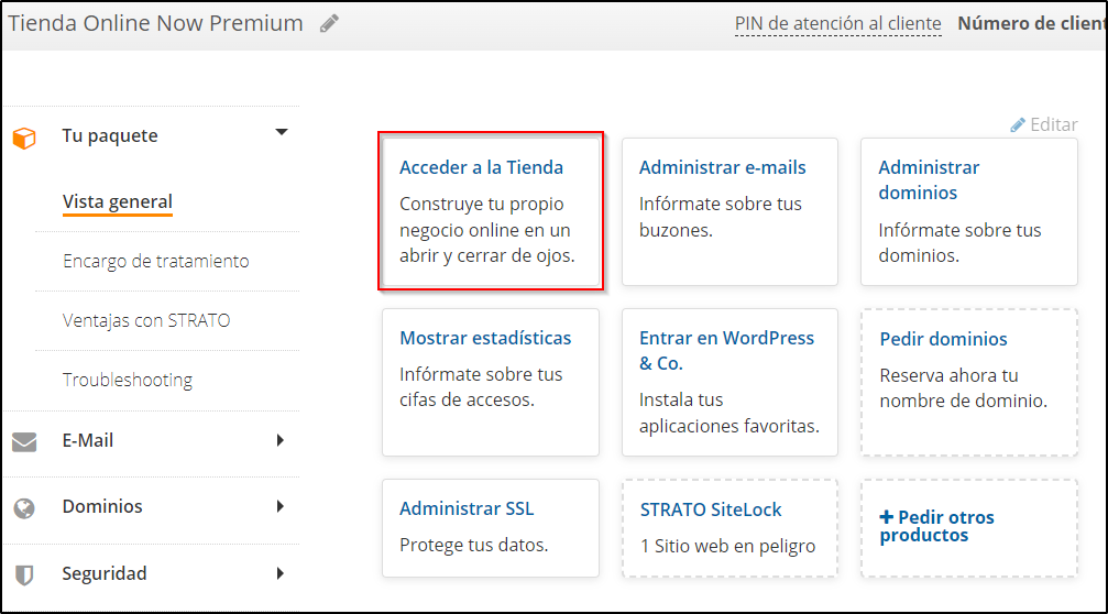 Tienda Online Acceder en paquete Tienda Online Acceder en paquete