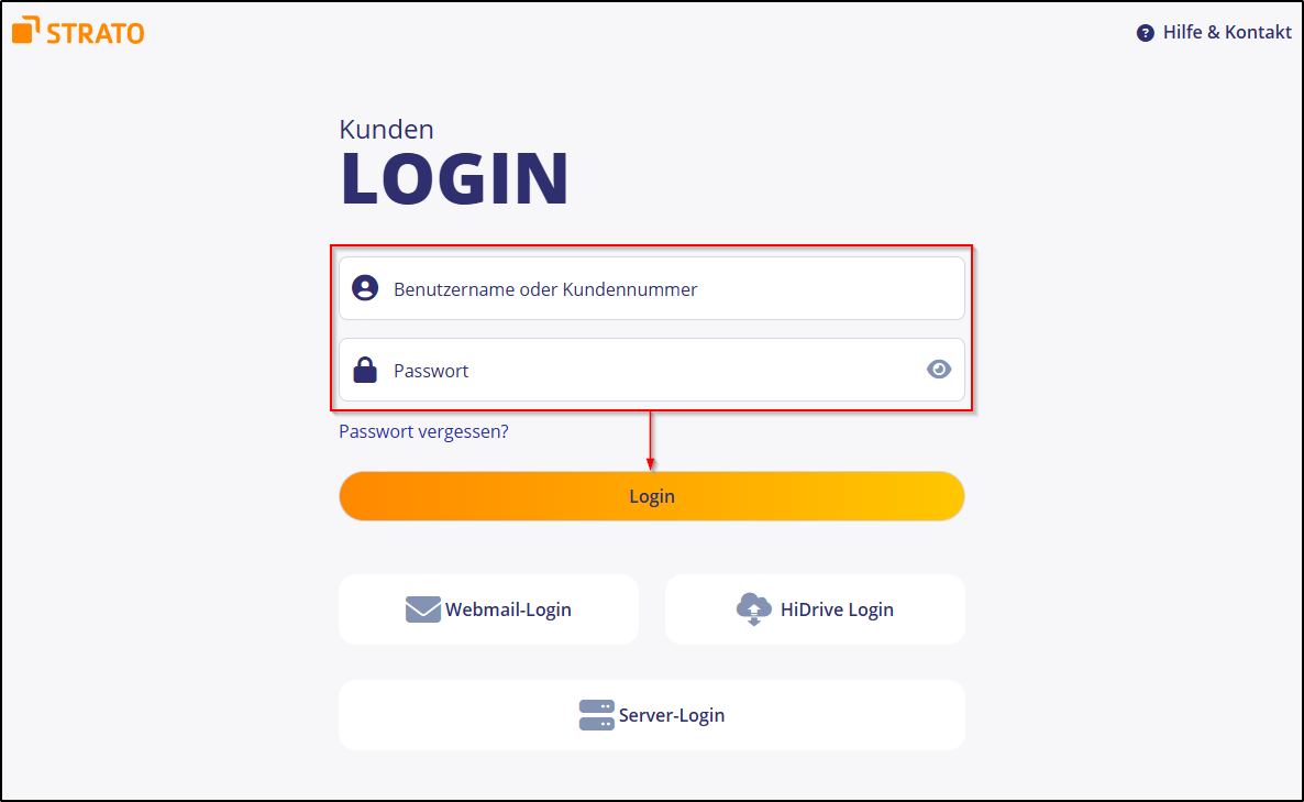 Kunden-Login-Maske Kunden-Login-Maske