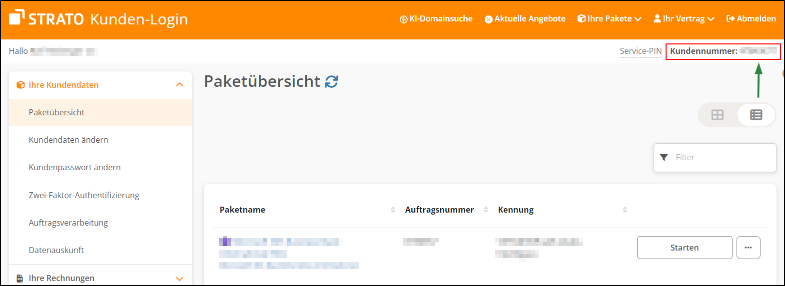 Kundennummer in Kundenlogin Kundennummer in Kundenlogin