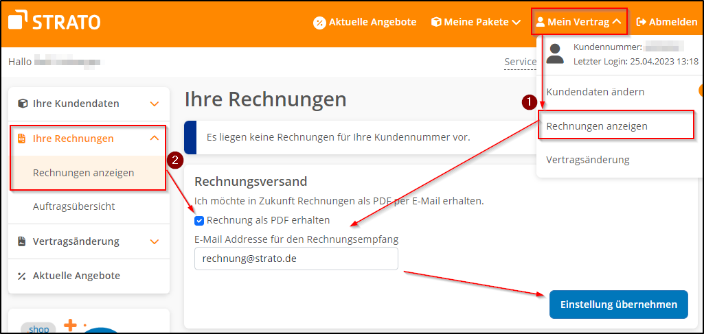 Rechnungsversand Rechnungsversand