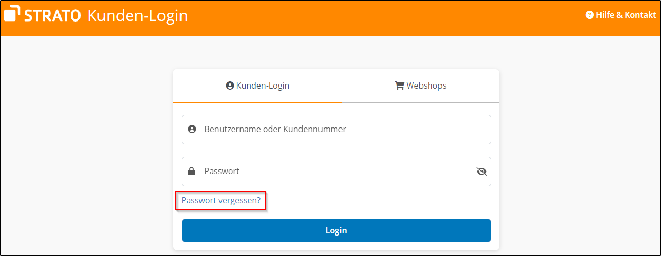 Kunden-Login - Passwort vergessen Kunden-Login - Passwort vergessen