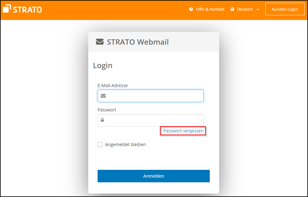 Webmail Passwort vergessen Webmail Passwort vergessen