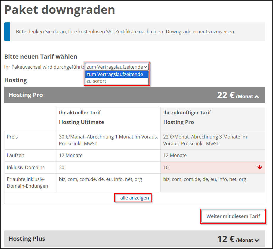 Downgrade bestaetigen Downgrade bestaetigen