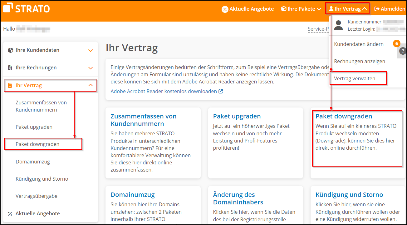 Paket-downgraden Paket-downgraden
