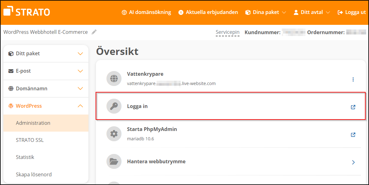 WordPress Logga in WordPress Logga in